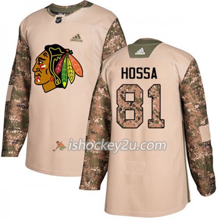 Mænd NHL Chicago Blackhawks Trøje Marian Hossa 81 Adidas 2017-2018 Camo Veterans Day Practice Authentic